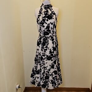 Alex Marie Black and White Floral Midi Dress